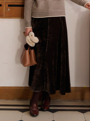 Goldie A-Line Velvet Skirt