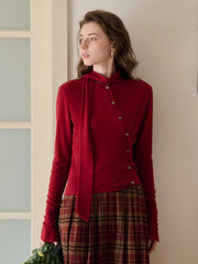 Jaliyah Slanted Placket Knit Top