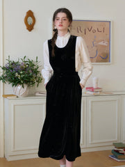 Jazlyn Round Neck Velvet Sleeveless Dress