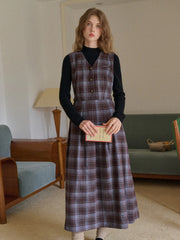 Kinley V-Neck Plaid Dress