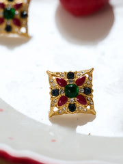 Macaron Vintage Red Green Earrings