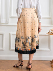 Kaitlyn Figure Graphic Pleated Skirt