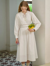 Alaiya Lace Paneled Hollow Puff Sleeve Dress