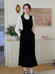 Jazlyn Round Neck Velvet Sleeveless Dress