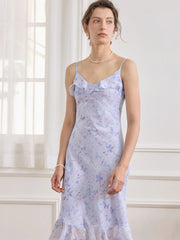 Jemma Floral Print Ruffle Trim Cami Dress