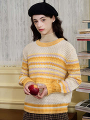 Olive Classic Crew Neck Contrast Sweater