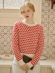 Serenity Contrast Round Neck Sweetheart Sweater