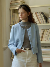 Gloria Simple Round Neck Pocket Jacket