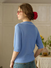 Cora Round Neck Embroidery Cardigan