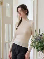 Amanda Ruffle Collar 100% Wool Sweater