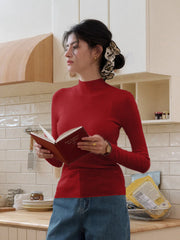 Annalise Mock Neck 100% Merino Wool Sweater