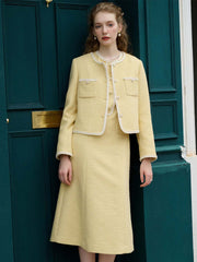 Charlotte Exquisite Color-Blocked Tweed Jacket