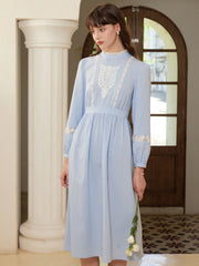 Zainab Elegant Half Turtleneck Lace Panel Dress