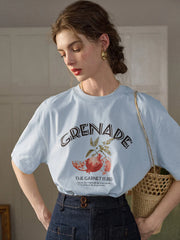 Calla Round Neck Pattern 100% Cotton T-shirt