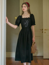 Rina Square Neck Embroidery Dress