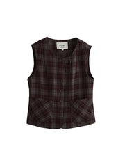 Jenesis Round Neck Plaid Vest