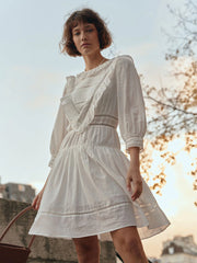 Lucille Victorian Long Sleeve White Dress