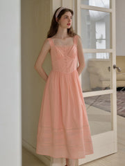 Ana Sweetheart Neck Lace 100% Cotton Dress