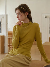 Adelina Half-High Collar Lyocell Merino Top