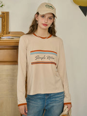 Alessandra Round Neck SR Logo Long Sleeve Top
