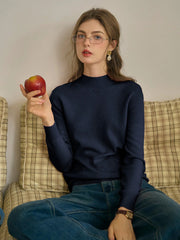 Kamari Mock Neck 100% Wool Slim Fit Knit Sweater