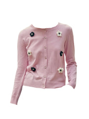 Amabel Round Neck Flower Cardigan
