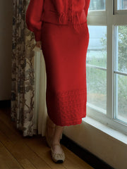 Charley Cutout Crocheted Hem Skirt