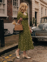 Magnolia Printed Floral Green Midi Dress