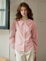 Courtney Round Neck Cotton Blouse