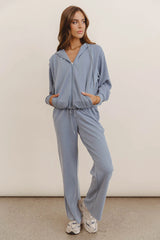Balance Zip Up Hoodie in Blue