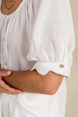 Owen Scalloped Top in White