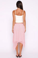 Static Soul Midi Skirt Pink Polka Dot