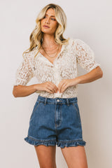Mari Lace Blouse in Cream