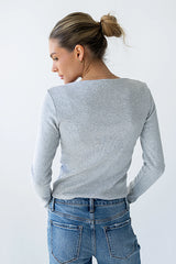 Becca Boatneck Top in Grey