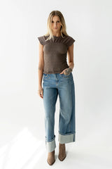 Josey Smocked Top in Charcoal