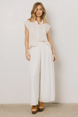 Luka Checkered Button Up in Cream