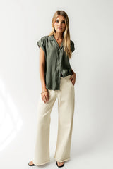 Poppy Collared Blouse in Green