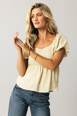 Kevin Peplum Blouse in Natural