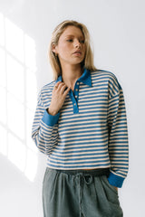 Kessie Striped Top in Blue