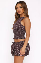 Runaway Heart Top Chocolate Polka Dot