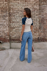 Serra Contrast Top in Navy