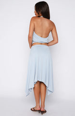 Tropic Drift Midi Skirt Baby Blue