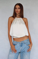 What Was I Thinking Halter Top Cream