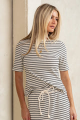 Niya Striped Top in Black