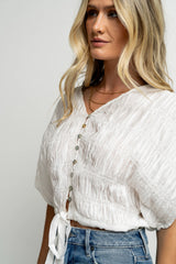 Alma Smocked Blouse in White