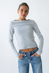 Becca Boatneck Top in Grey