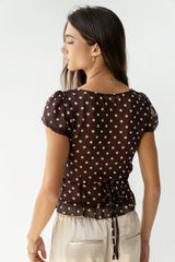 Liam Sheer Polka Dot Top