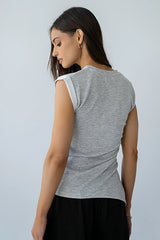 Johny Asymmetrical Top in Grey