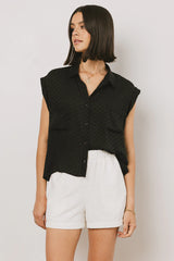 Luka Checkered Button Up in Black