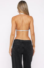 Hidden Glade Halter Metal Mesh Top Silver